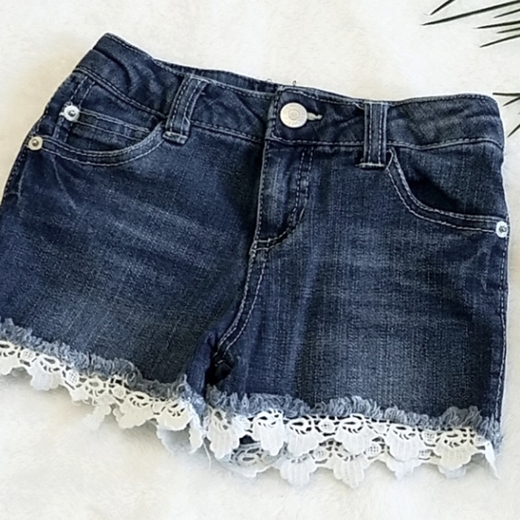 Cherokee Other - Cherokee size XS 4/5 denim shorts and white lace hem